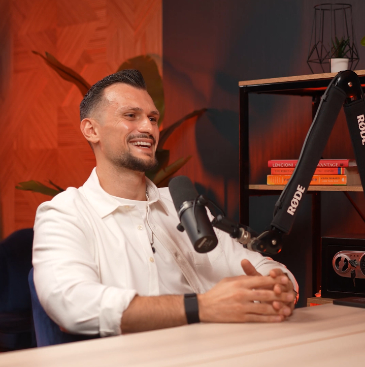 Samir Chebbo speaking during a podcast recording